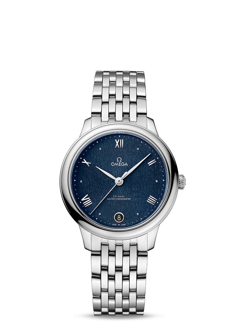 Omega 434.10.34.20.03.002 : De Ville Master Chronometer 34 Stainless Steel / Blue / Bracelet