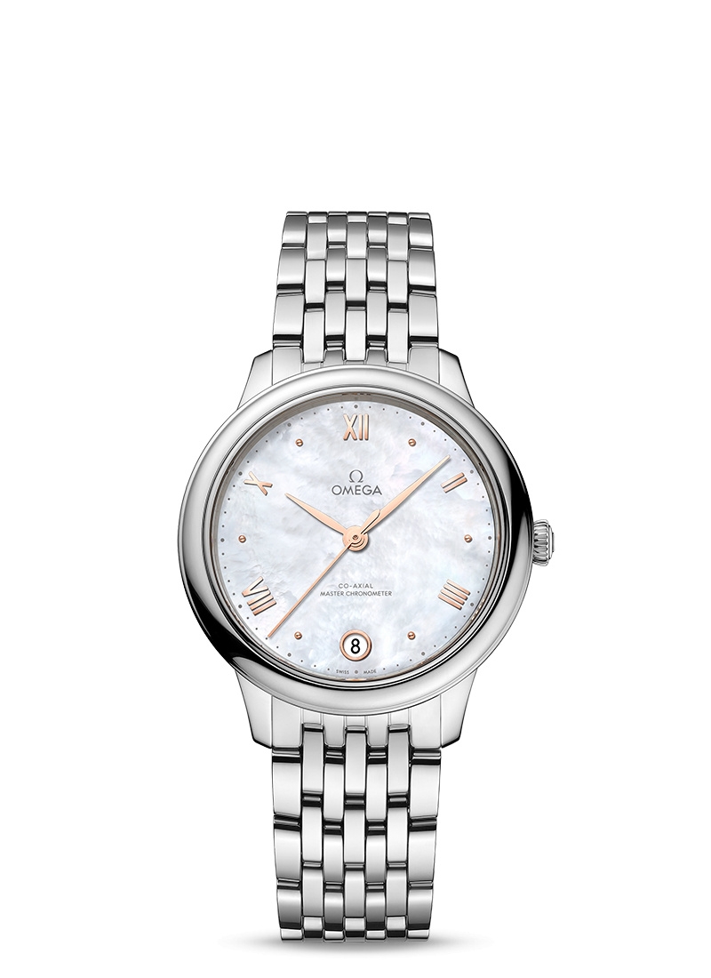 Omega 434.10.34.20.05.001 : De Ville Master Chronometer 34 Stainless Steel / MOP / Bracelet