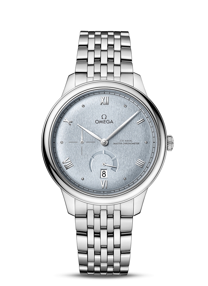 Omega 434.10.41.21.03.001 : De Ville Power Reserve Master Chronometer Stainless Steel / Ice Blue / Bracelet
