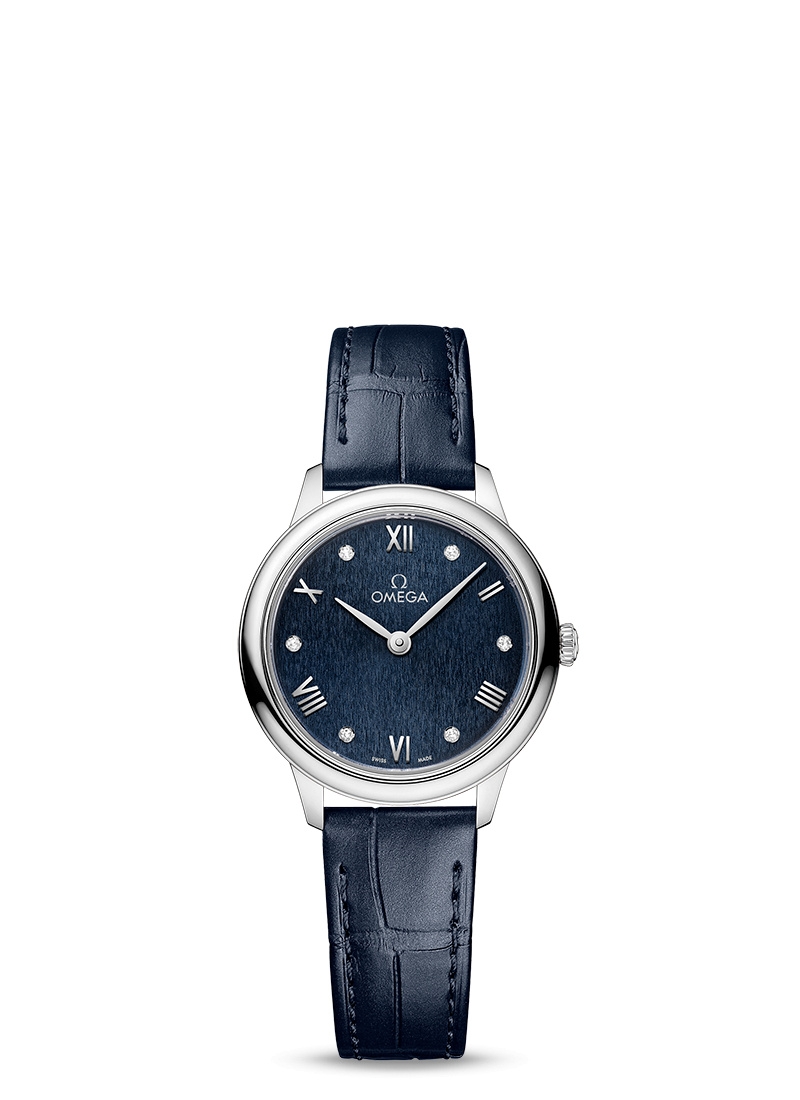 Omega 434.13.28.60.53.002 : De Ville Quartz 27.5 Stainless Steel / Blue - Diamond