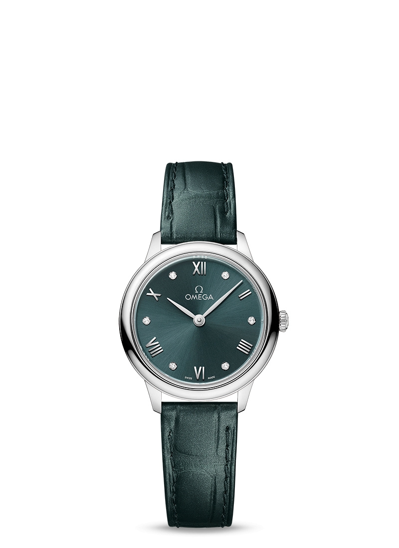 Omega 434.13.28.60.60.001 : De Ville Quartz 27.5 Stainless Steel / Turquoise - Diamond