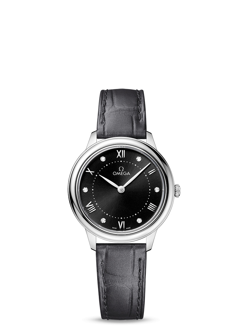 Omega 434.13.30.60.51.001 : De Ville Quartz 30 Stainless Steel / Black - Diamond