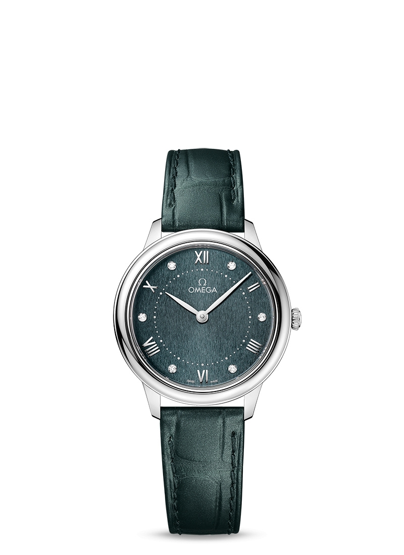 Omega 434.13.30.60.60.001 : De Ville Quartz 30 Stainless Steel / Turqouise - Diamond