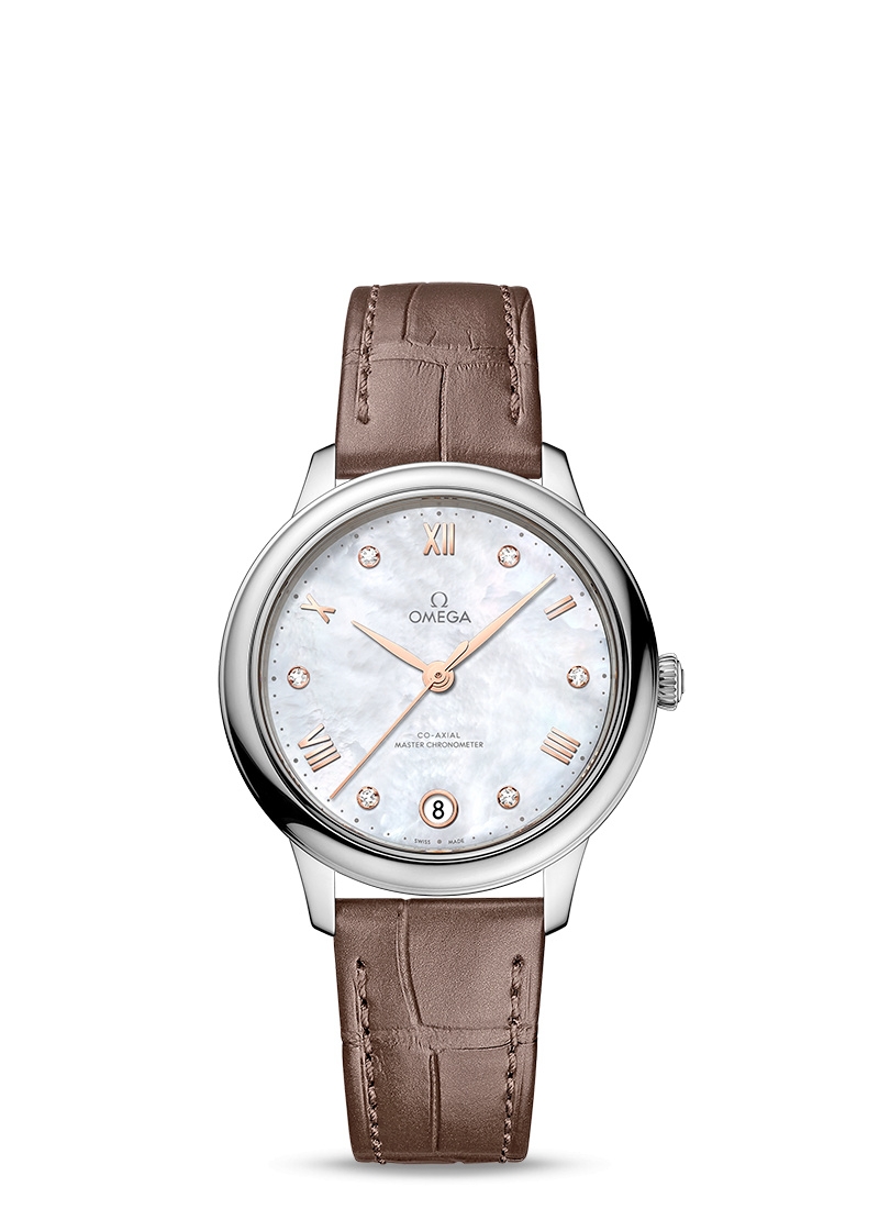 Omega 434.13.34.20.55.001 : De Ville Master Chronometer 34 Stainless Steel / MOP - Diamond