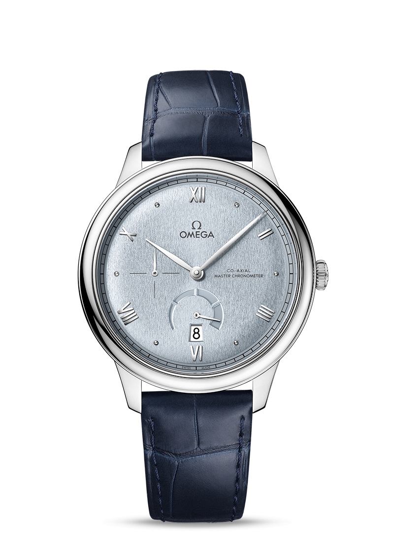 Omega 434.13.41.21.03.001 : De Ville Power Reserve Master Chronometer Stainless Steel / Ice Blue