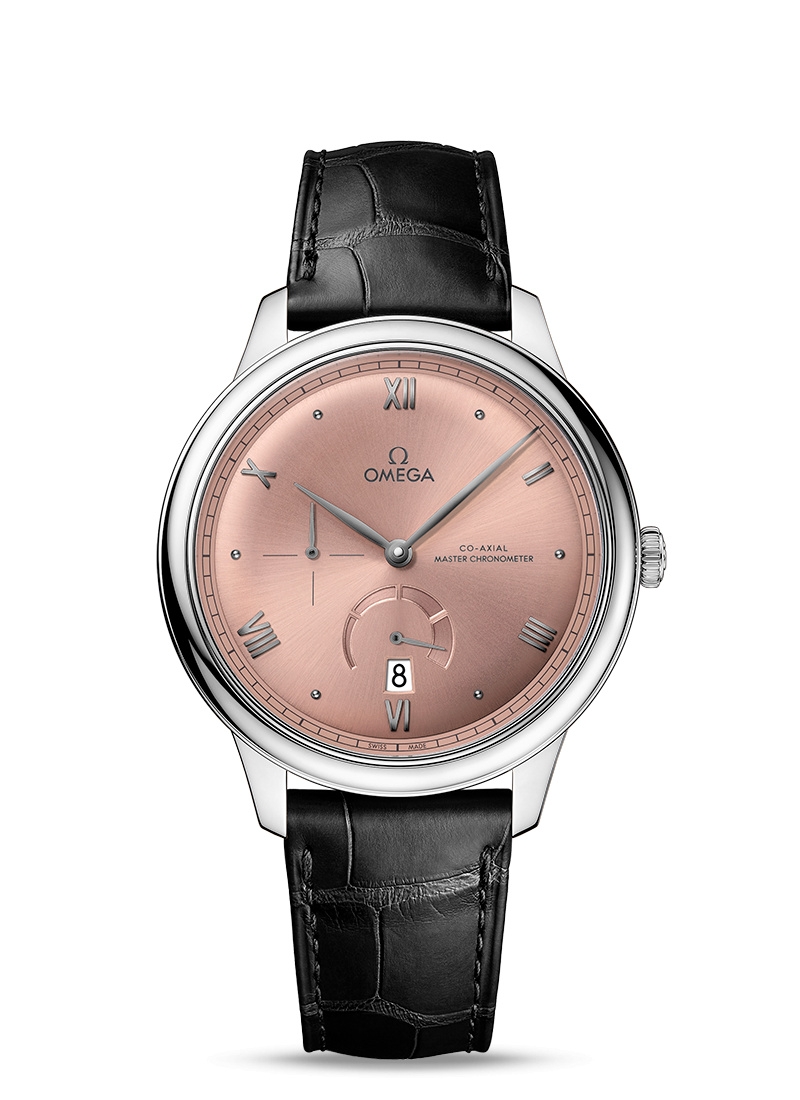 Omega 434.13.41.21.10.001 : De Ville Power Reserve Master Chronometer Stainless Steel / Salmon