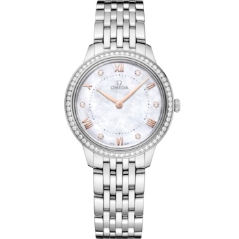 Omega 434.15.30.60.55.001 : De Ville Quartz 30 Stainless Steel - Diamond / MOP/ Bracelet
