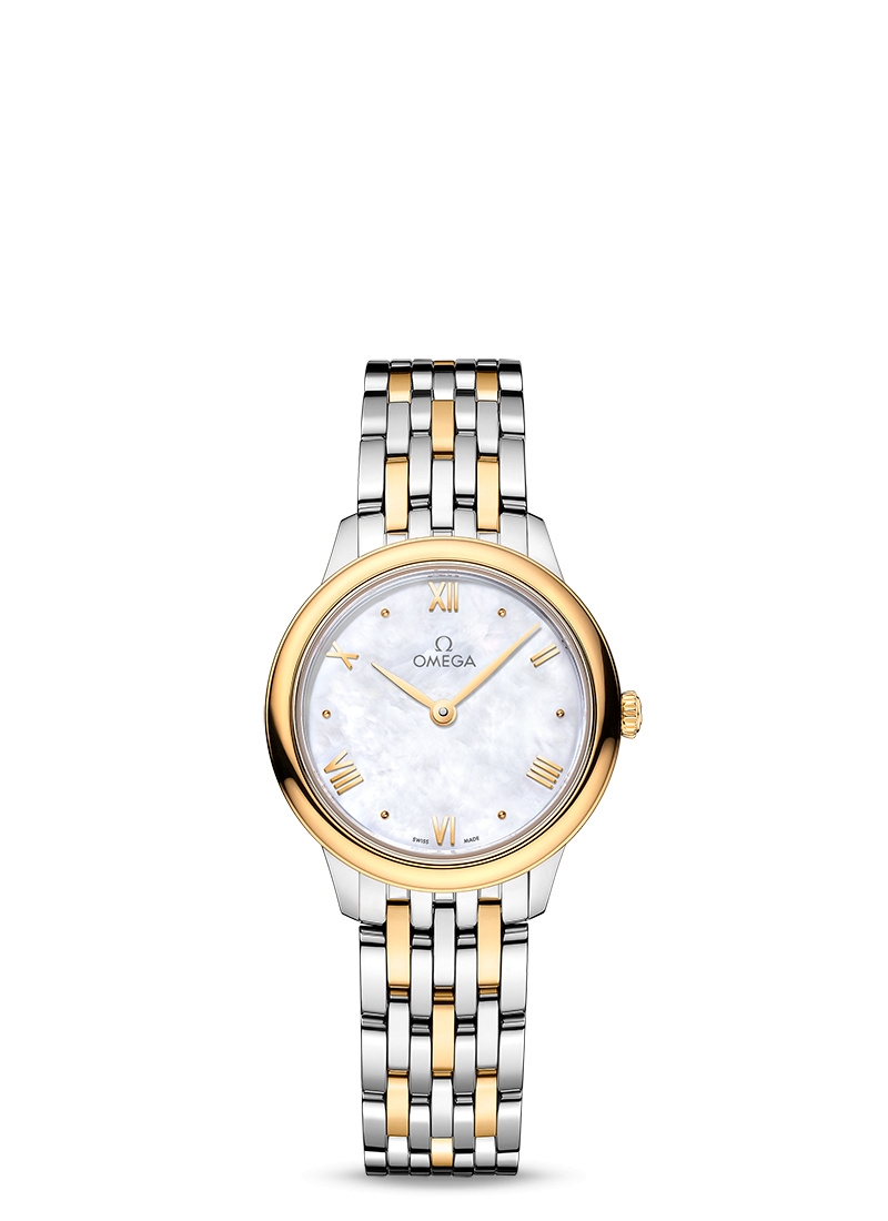 Omega 434.20.28.60.05.001 : De Ville Quartz 27.5 Stainless Steel - Yellow Gold / MOP / Bracelet