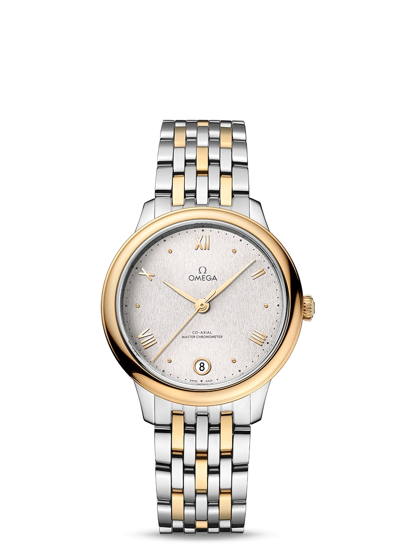 Omega 434.20.34.20.02.002 : De Ville Master Chronometer 34 Stainless Steel - Yellow Gold / Silver / Bracelet
