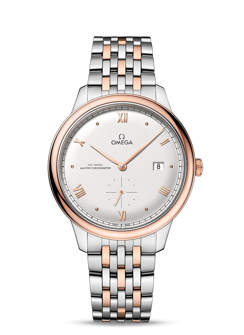 Omega 434.20.41.20.02.001 : De Ville Small Seconds Master Chronometer Stainless Steel - Sedna Gold / Silver / Bracelet