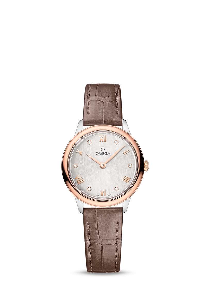 Omega 434.23.28.60.52.001 : De Ville Quartz 27.5 Stainless Steel - Sedna Gold / Silver - Diamond