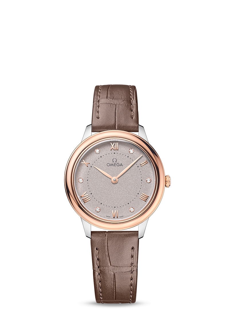 Omega 434.23.30.60.52.001 : De Ville Quartz 30 Stainless Steel - Sedna Gold / Grey