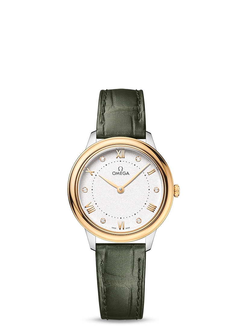 Omega 434.23.30.60.52.002 : De Ville Quartz 30 Stainless Steel - Yellow Gold / White - Diamond