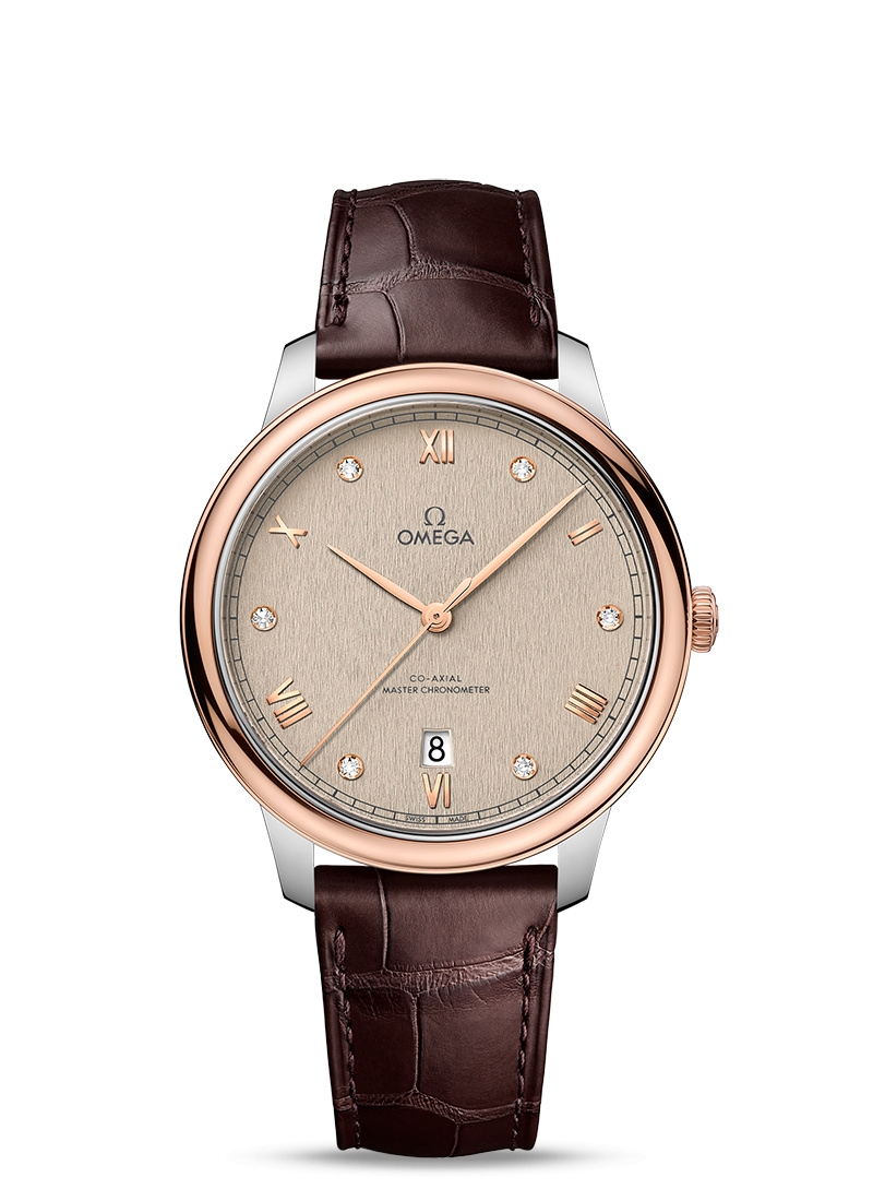 Omega 434.23.40.20.59.001 : De Ville Master Chronometer Stainless Steel - Sedna Gold / Beige - Diamond