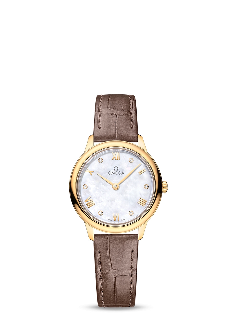 Omega 434.53.28.60.55.002 : De Ville Quartz 27.5 Yellow Gold / MOP - Diamond