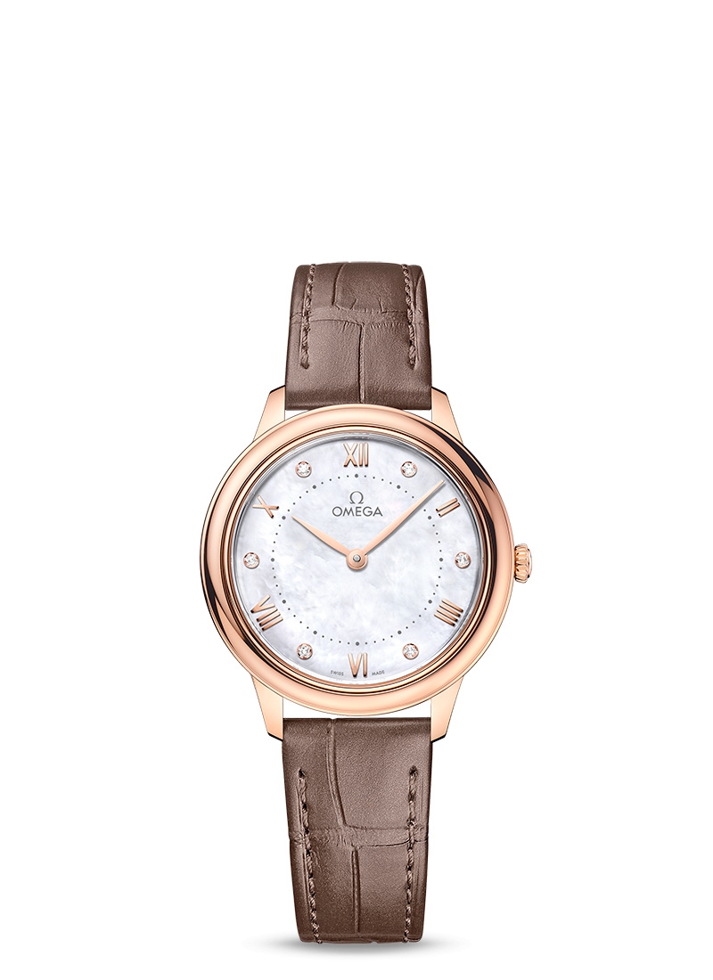 Omega 434.53.30.60.55.001 : De Ville Quartz 30 Sedna Gold / MOP - Diamond