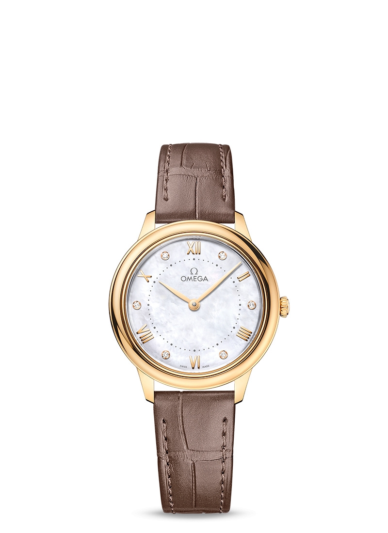 Omega 434.53.30.60.55.002 : De Ville Quartz 30 Yellow Gold / MOP - Diamond