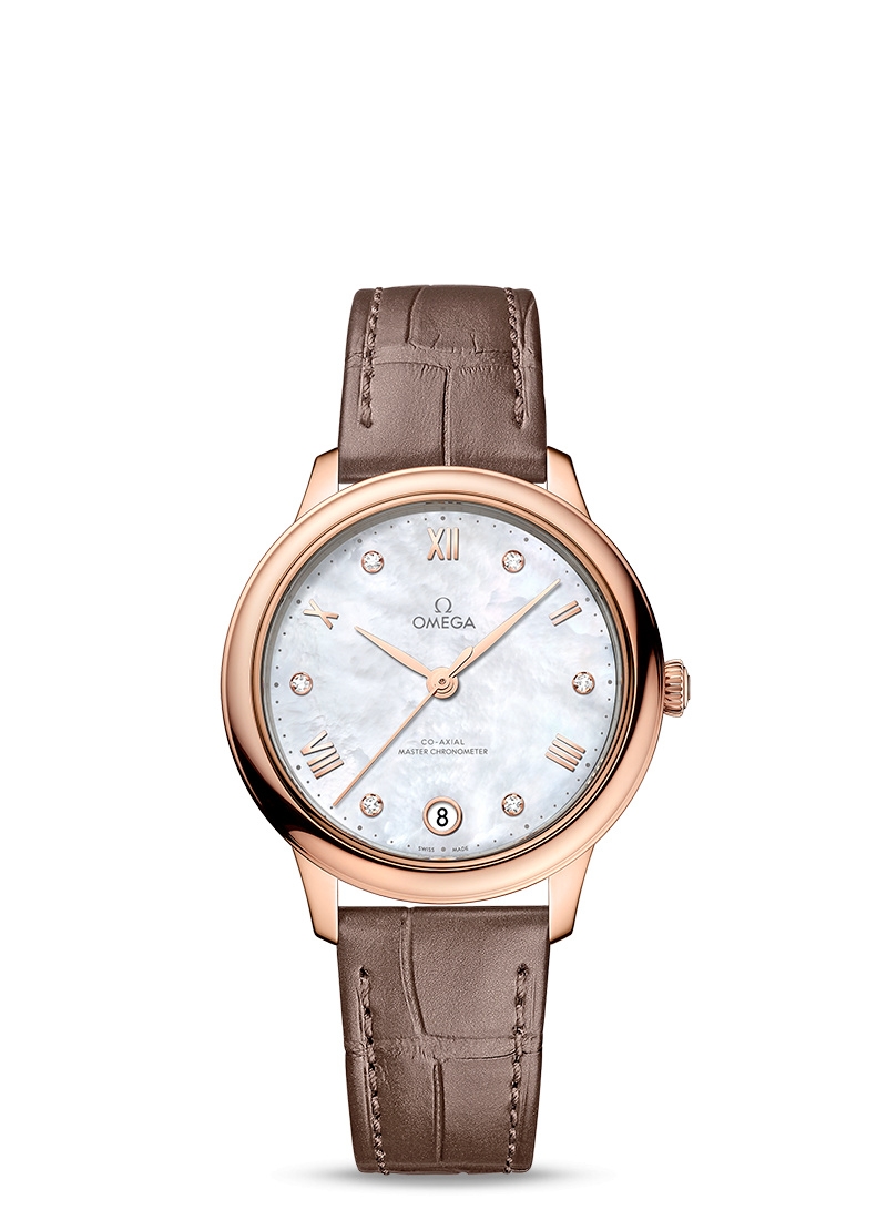 Omega 434.53.34.20.55.001 : De Ville Master Chronometer 34 Sedna Gold / MOP - Diamond