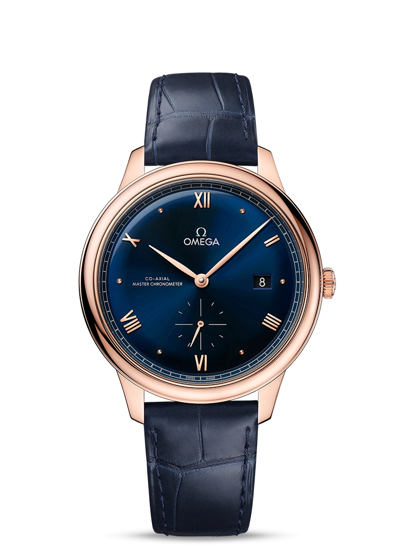 Omega 434.53.41.20.03.001 : De Ville Small Seconds Master Chronometer Sedna Gold / Blue