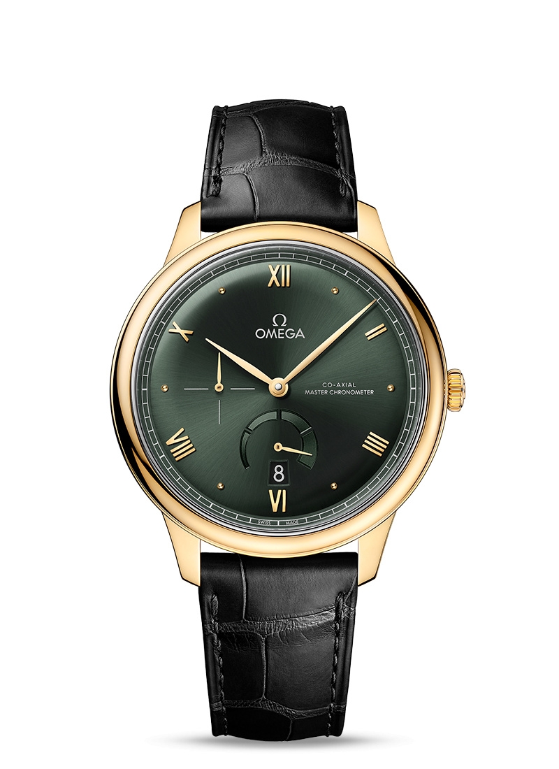Omega 434.53.41.21.10.001 : De Ville Power Reserve Master Chronometer Yellow Gold / Green