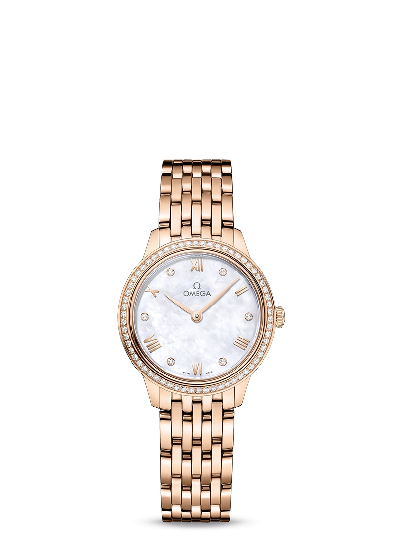 Omega 434.55.28.60.55.001 : De Ville Quartz 27.5 Sedna Gold - Diamond / MOP - Diamond / Bracelet