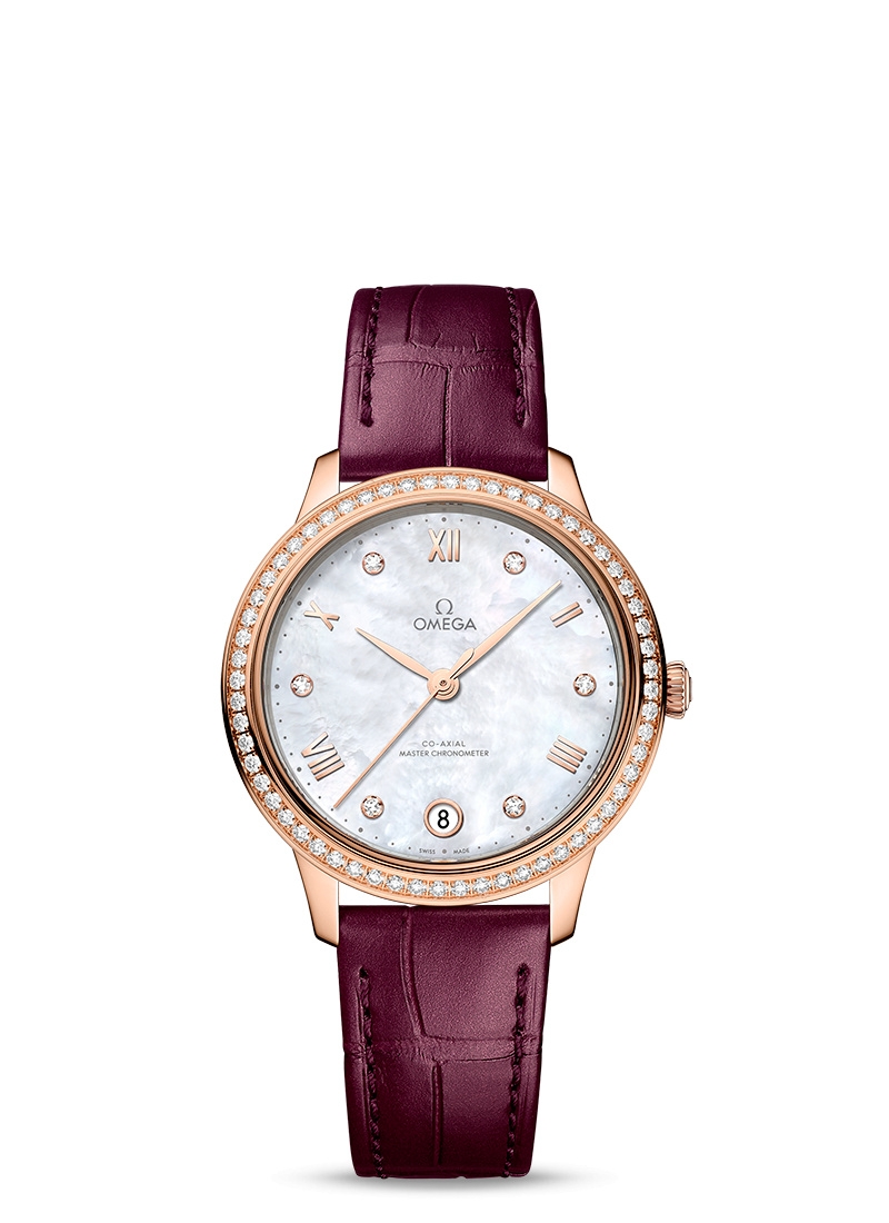 Omega 434.58.34.20.55.001 : De Ville Master Chronometer 34 Sedna Gold - Diamond / MOP - Diamond