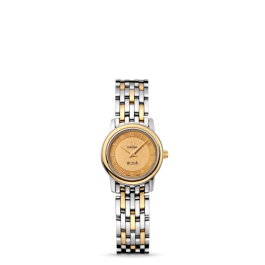 Omega 4370.12.00 : De Ville Prestige Quartz 22 Stainless Steel / Champagne / Bracelet
