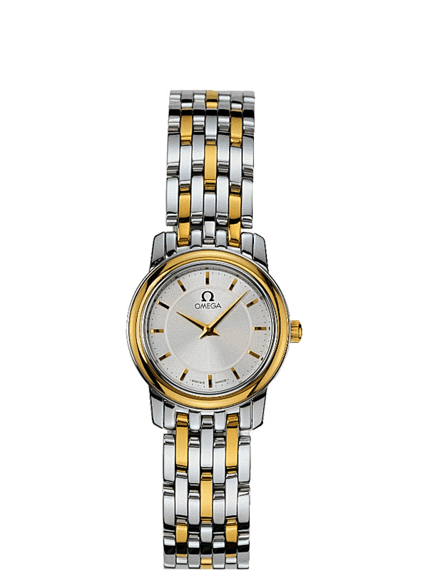 Omega 4370.31.00 : De Ville Prestige Quartz 22 Stainless Steel / Yellow Gold / Silver / Bracelet
