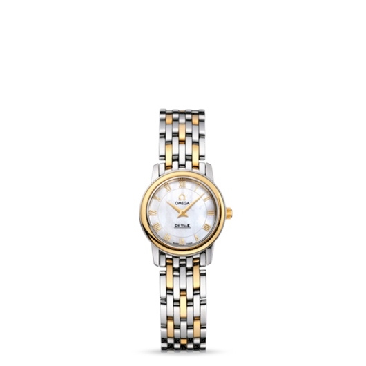 Omega 4370.71.00 : De Ville Prestige Quartz 22 Stainless Steel / Yellow Gold / MOP / Bracelet