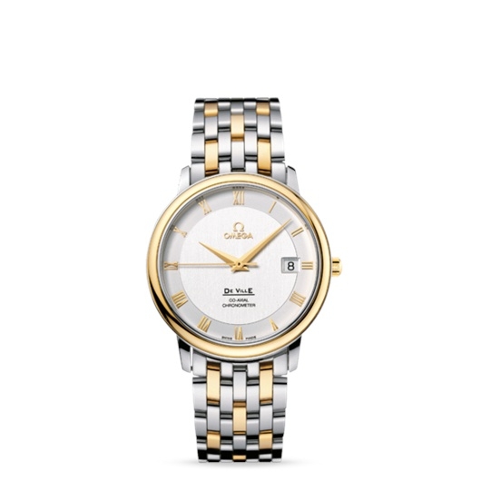 Omega 4374.31.00 : De Ville Prestige Co-Axial 36.5 Stainless Steel / Yellow Gold / Silver / Bracelet