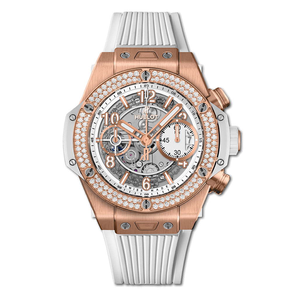Hublot 441.OE.2010.RW.1104 : Big Bang Unico 42 King Gold / Diamonds / White