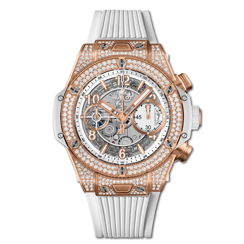 Hublot 441.OE.2010.RW.1704 : Big Bang Unico 42 King Gold / Pavé / White