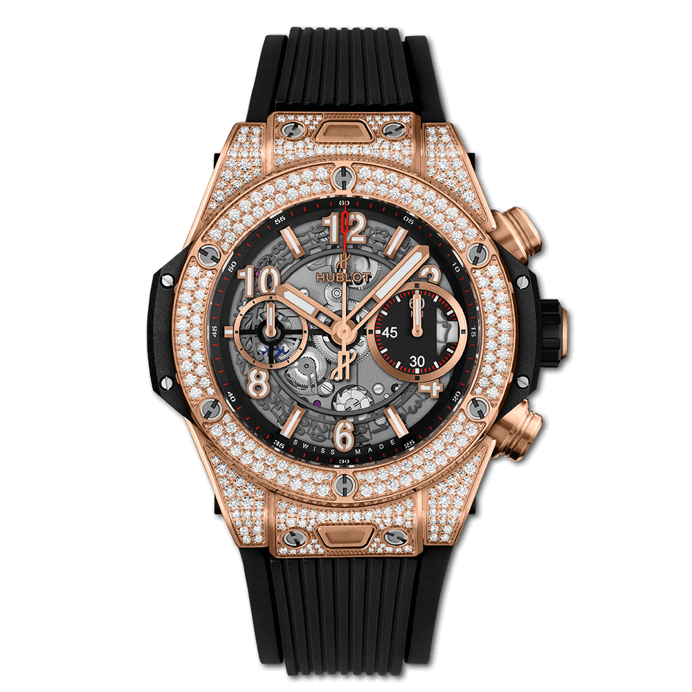 Hublot 441.OX.1180.RX.1704 : Big Bang Unico 42 King Gold / Pavé / Black