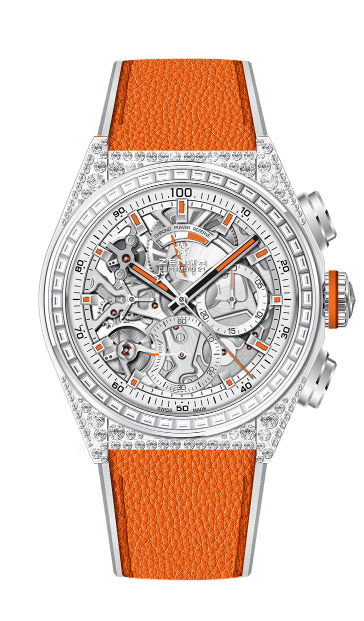 Zenith 45.9001.9004/78.R581 : Defy El Primero 21 White Gold / Diamond / Skeleton / Fabric / Swizz Beatz