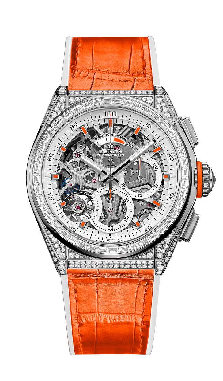 Zenith 45.9002.9004/76.R591 : Defy El Primero 21 White Gold / Skeleton / Alligator / Swizz Beatz