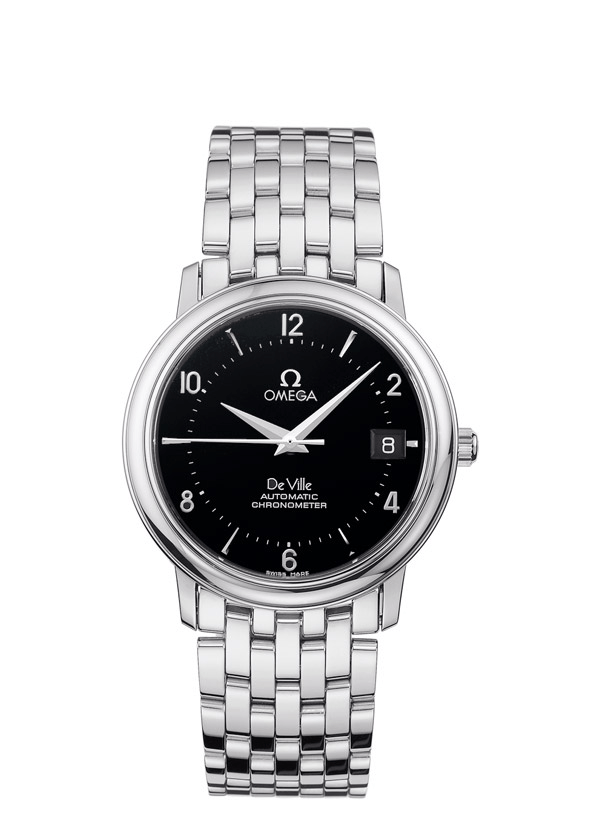 Omega 4500.50.00 : De Ville Prestige Automatic 34.7 Stainless Steel / Black / Bracelet