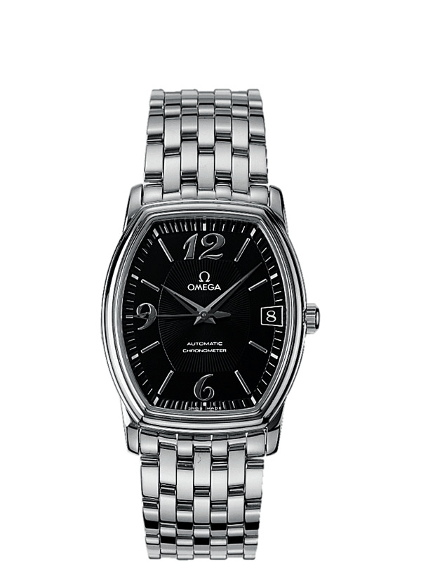 Omega 4503.51.00 : De Ville Prestige Automatic 31.2 Tonneau Stainless Steel / Black / Bracelet