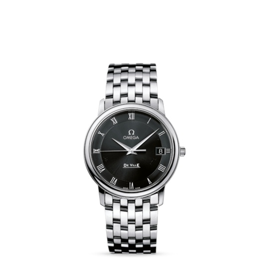 Omega 4510.52.00 : De Ville Prestige Quartz 34.4 Stainless Steel / Black / Bracelet