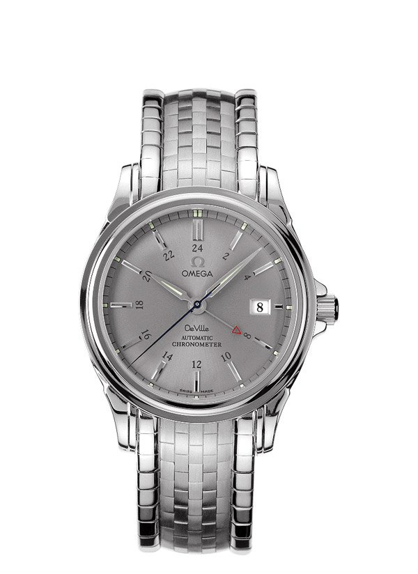 Omega 4533.40.00 : De Ville Co-Axial 38.7 GMT Stainless Steel / Grey / Bracelet