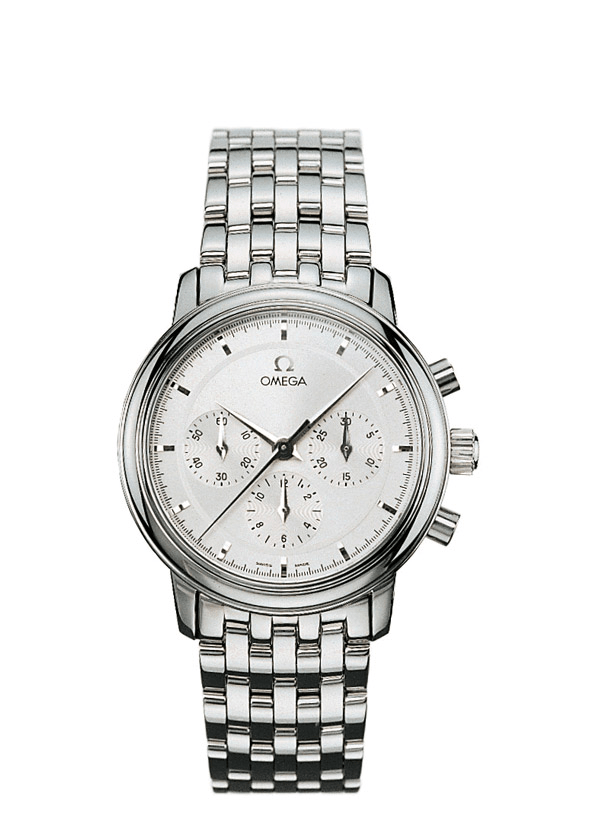 Omega 4540.31.00 : De Ville Prestige Hand Wound 36.1 Chronograph Stainless Steel / Silver / Bracelet