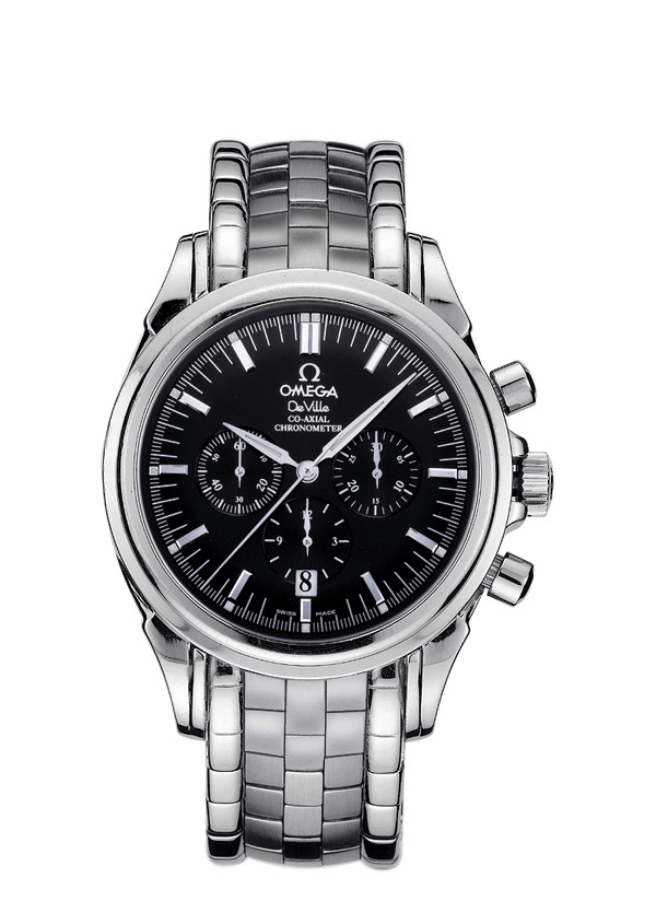 Omega 4541.50.00 : De Ville Co-Axial 41 Chronograph Stainless Steel / Black / Bracelet