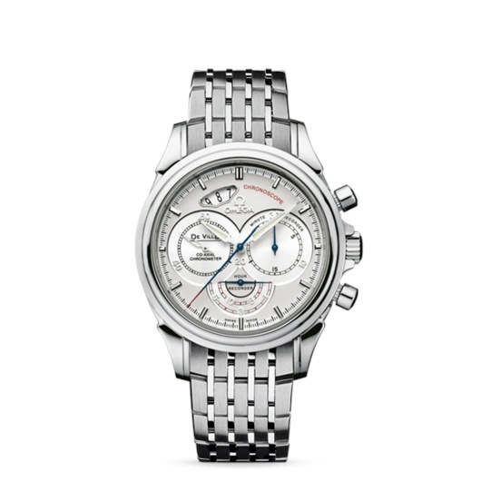 Omega 4550.30.00 : De Ville Co-Axial 41 Chronoscope Stainless Steel / Silver / Bracelet