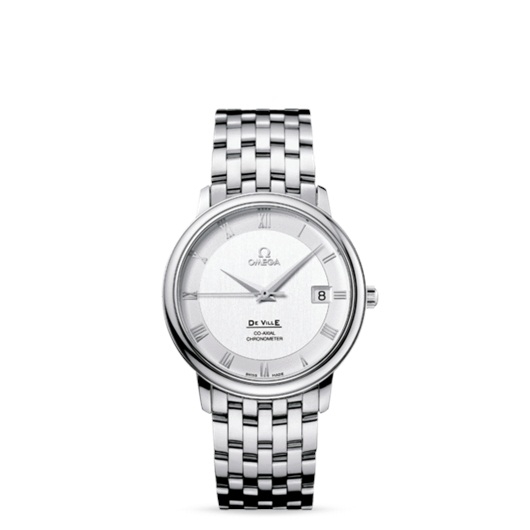 Omega 4574.31.00 : De Ville Prestige Co-Axial 36.5 Stainless Steel / Silver / Bracelet