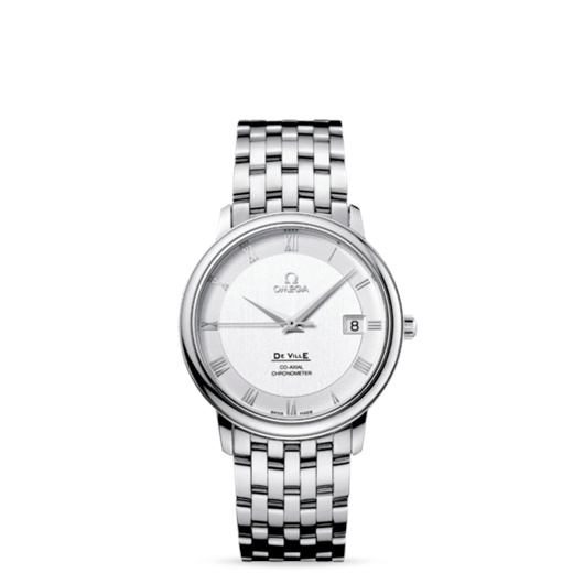 Omega 4574.31.01 : De Ville Prestige Co-Axial 36.5 Stainless Steel / Silver / Bracelet