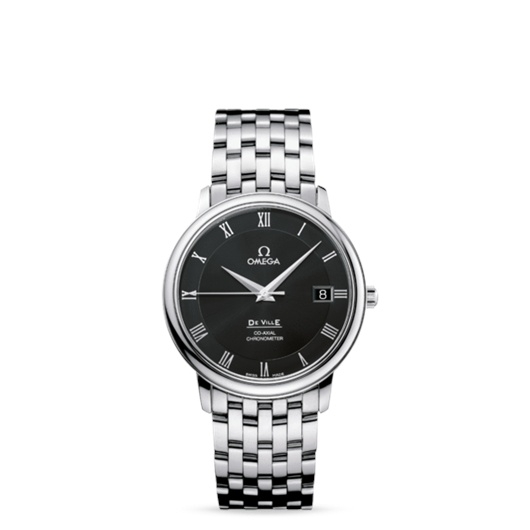 Omega 4574.50.00 : De Ville Prestige Co-Axial 36.5 Stainless Steel / Black / Bracelet