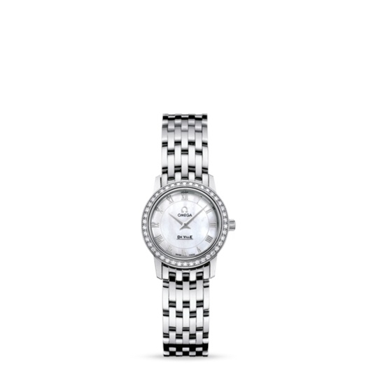 Omega 4575.71.00 : De Ville Prestige Quartz 22 Stainless Steel / Diamond / MOP / Bracelet