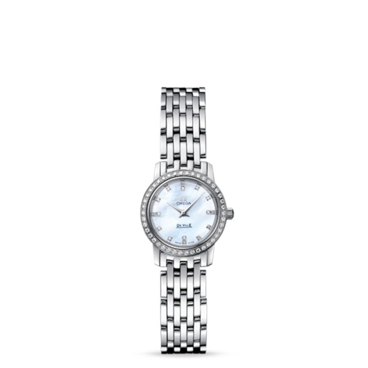 Omega 4575.75.00 : De Ville Prestige Quartz 22 Stainless Steel / Diamond / MOP / Bracelet