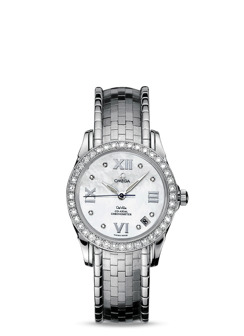 Omega 4586.75.00 : De Ville Co-Axial 32.5 Stainless Steel / MOP / Bracelet