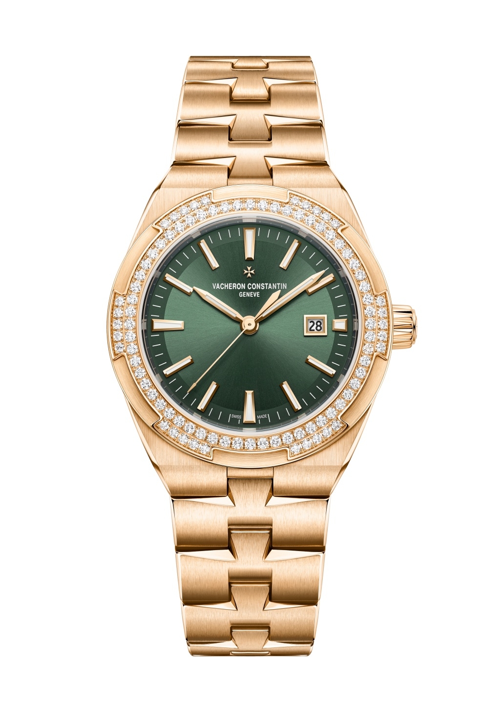 Vacheron Constantin 4605V/200R-B969 : Overseas Automatic 35 Pink Gold - Diamond / Green / Bracelet
