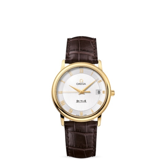 Omega 4610.32.02 : De Ville Prestige Quartz 34.4 Yellow Gold / Silver